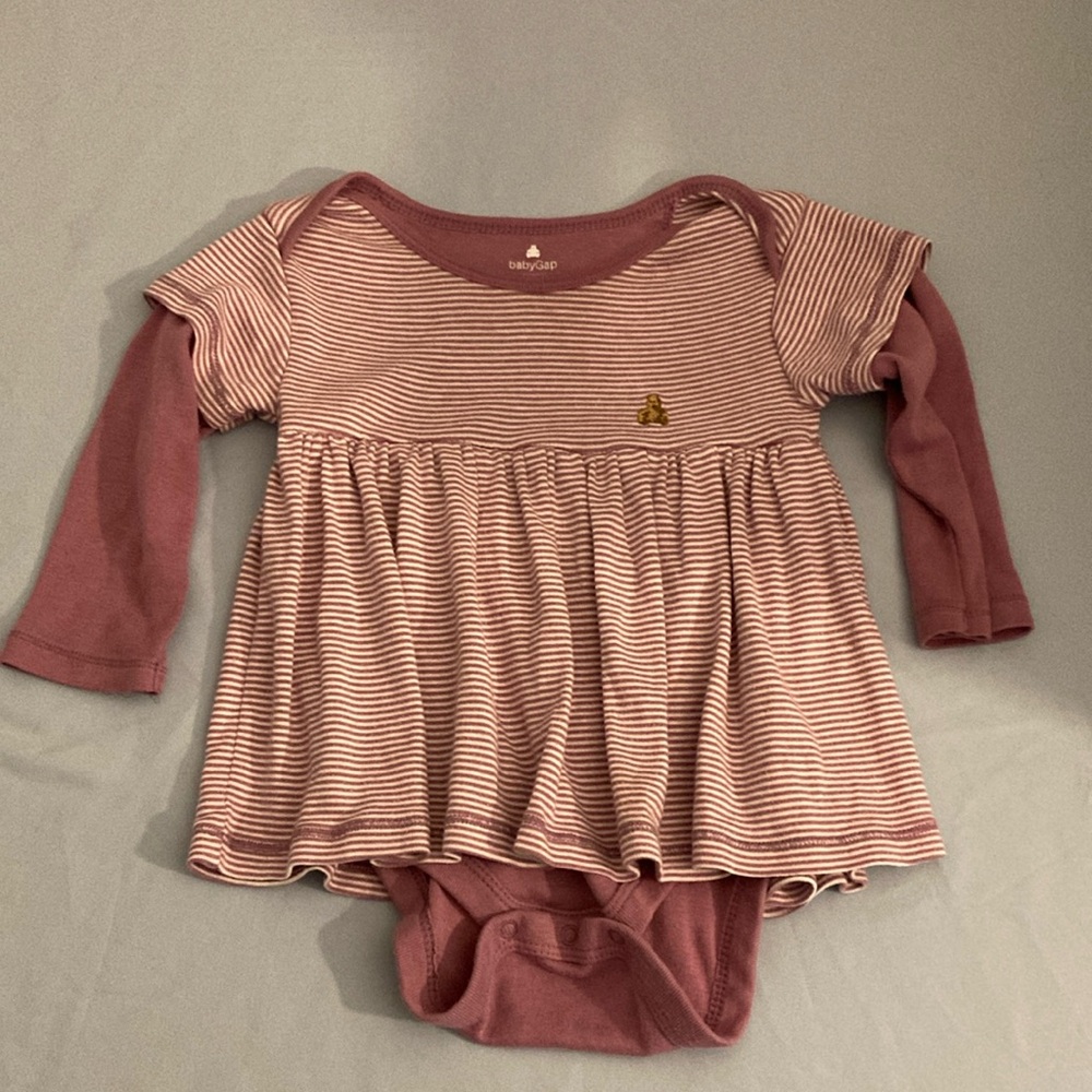 BabyGap babydoll style dress with built in long sleeve onesie underneath